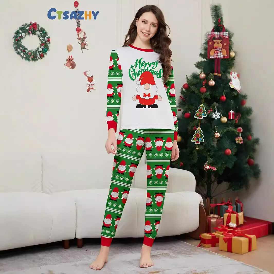 بيجامة عيد الميلاد للعائلة بأكملها 2025 عيد الميلاد سانتا طباعة الوالدين والطفل ملابس خاصة الأب الأم الاطفال الطفل نظرة المتسكعون #3