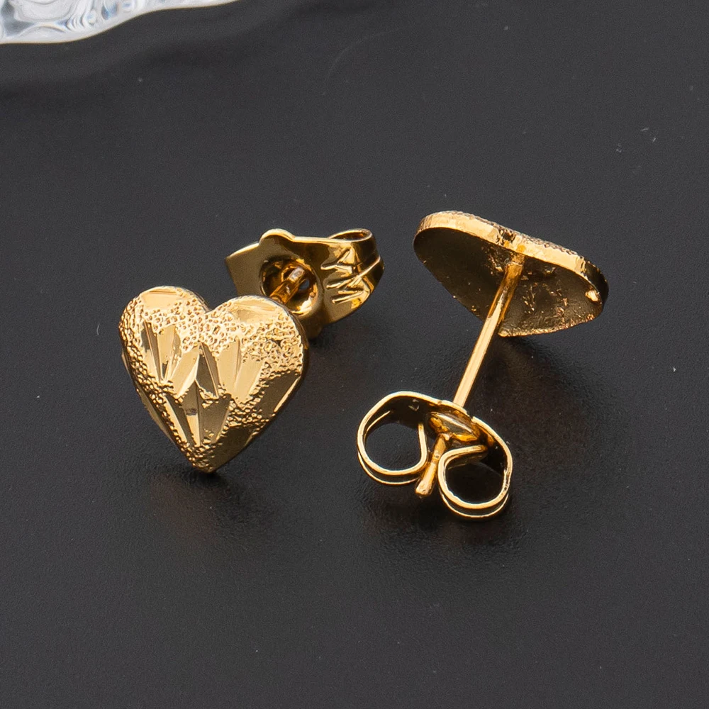 Vintage-Ohrstecker für Damen, vergoldet, mit Herz-, Blumen- und geometrischen Mustern, halbperlenbesetzt, schöne Ohrstecker, Schmuck, Geburtstagsgeschenke, Partygeschenke – Detail 7