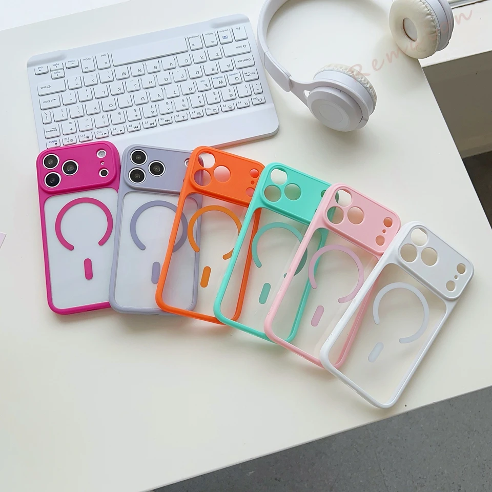 Magnetic Transparent Acrylic phone case For iPhone 17 16 15 14 13 12 11Pro Max Support wireless charging view 6