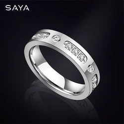 Rings for Men Women fashion Inlaid Moissanite Zircon Fine Jewelry wedding bands for couple 2022 Custom Lettering