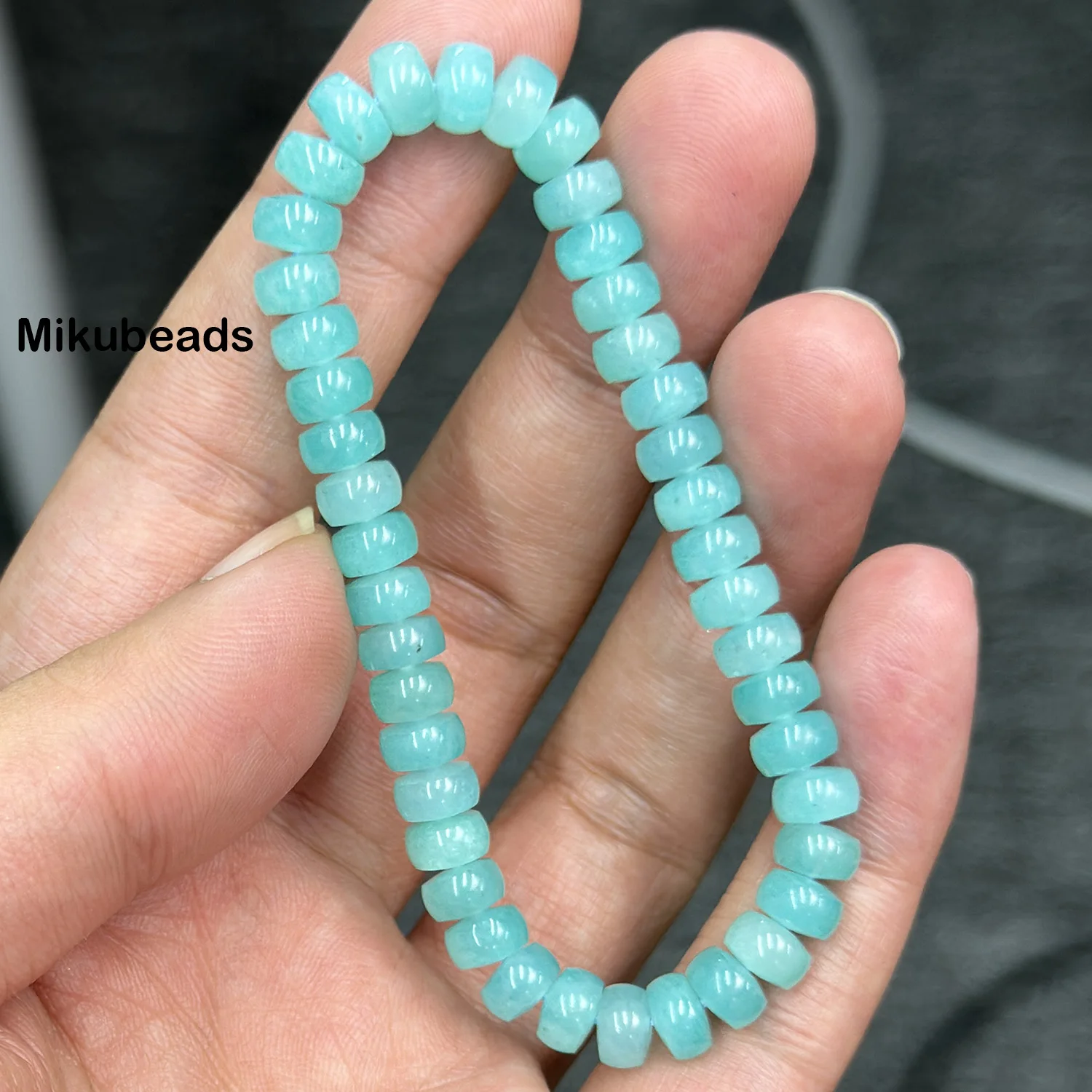 Wholesale Natural 3*6mm Mozambique Amazonite Rondelle Smooth Loose Beads For Making Jewelry DIY Necklace Bracelet