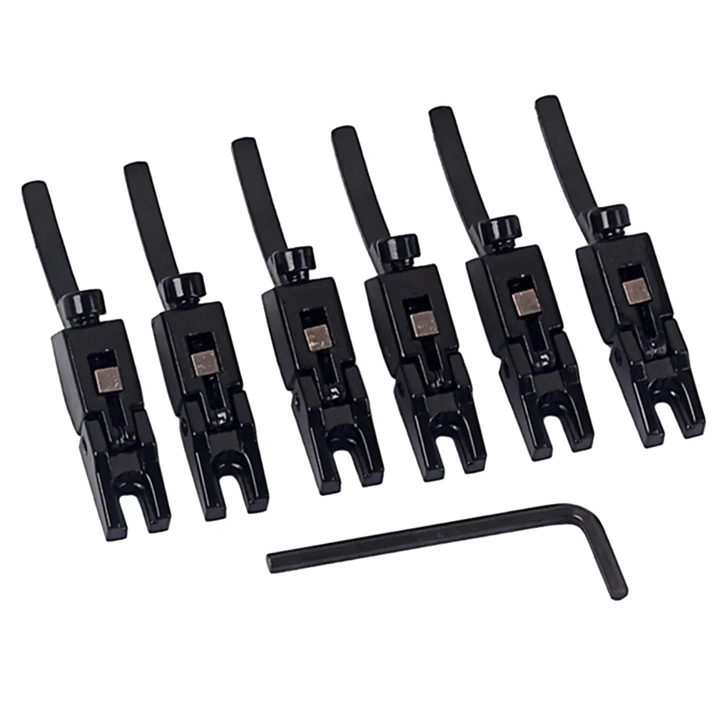 

6PCS/Set Locked String Saddle Tremolo Bridge Guitar Bridge String Saddles for Electric Guitar (Black)