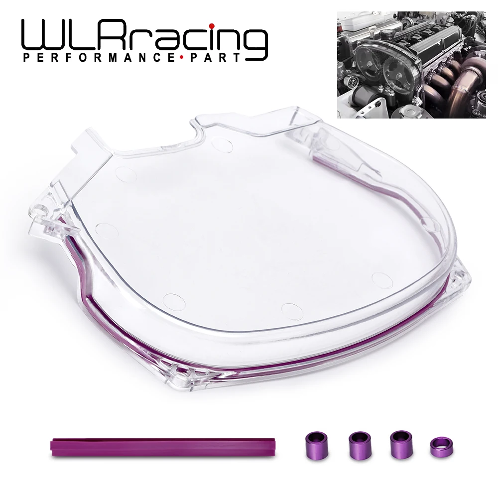 WLR Clear Cam Gear Cover Timing Belt Cover Turbo Cam Pulley For 96-05 Mitsubishi Evolution Lancer EVO4-8 4G63 WLR6338