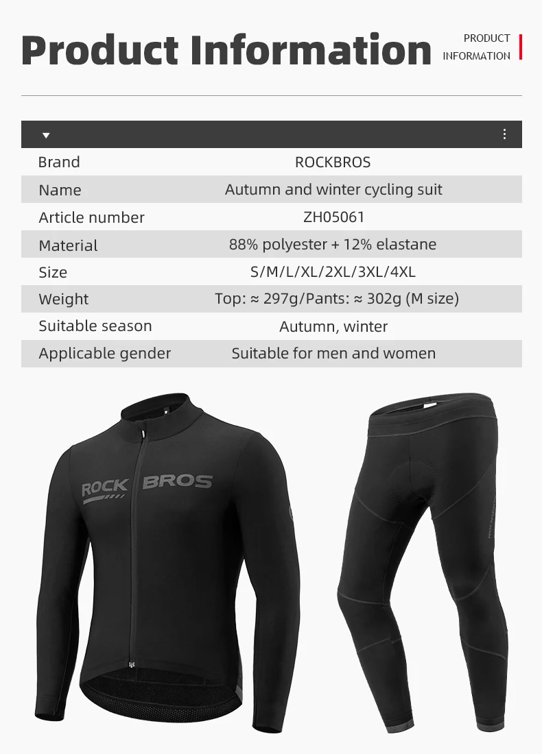 ROCKBROS Fahrradjacken für Herren und Damen, Winter, warm, Fahrradtrikots, Thermo-Fleece, Sport, MTB, Rennrad, lange Ärmel, Fahrrad-Top-Mantel – Detail 2