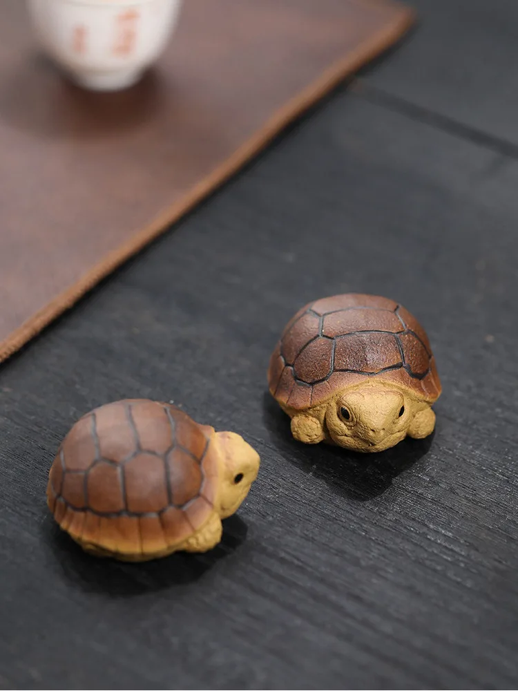 Fioletowy piasek Mini herbata z żółwiami ręcznie robiona herbata spirytusowa figurka do herbaty figurka do herbaty do dekoracji herbaty — zdjęcie 2