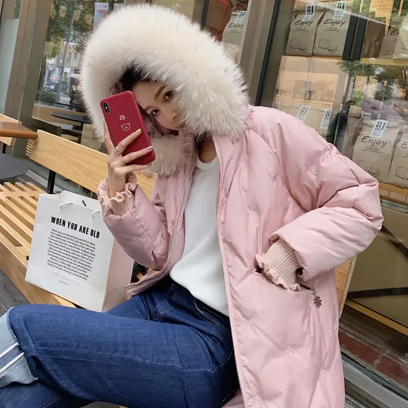 

Woman Jacket Parkas Coat Women's Snowflake down Winter Loose Cotton Jacket Veste Femme