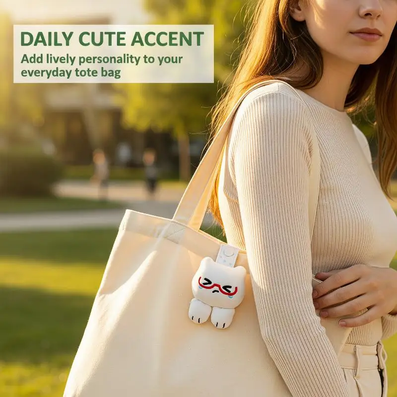 Cute Plush Cartoon Cat Doll Pendant Glasses Buckle Expansion Bag Cute Girl Backpack Couple Bag Decoration Pendant Student Gift