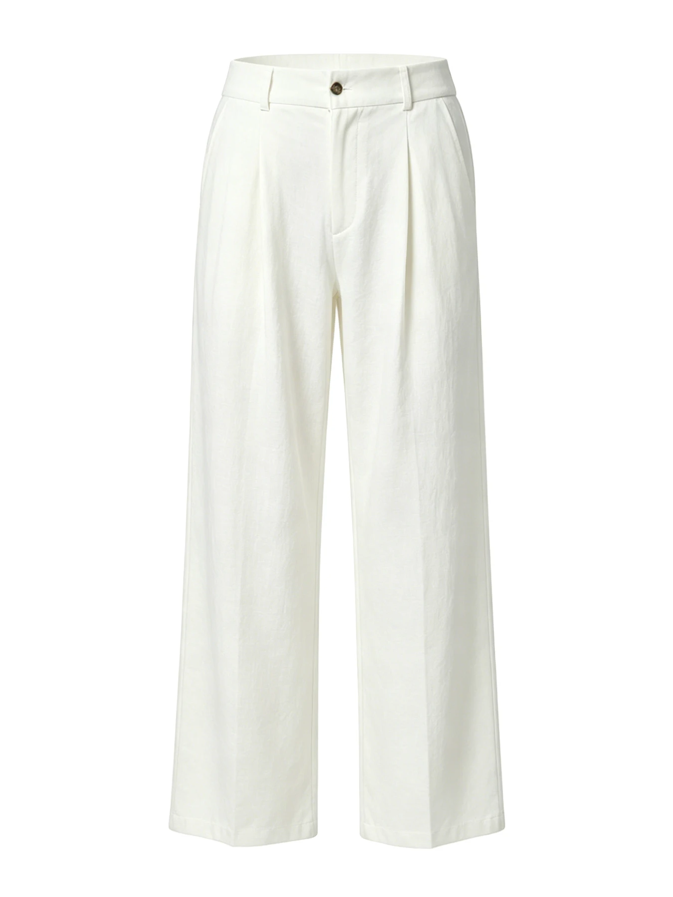 Herren Sommer Drapierte Leinenhose mit Geradem Bein, Koreanischer Minimalistischer Entspannter Freizeitstil, Hautfreundlich Atmungsaktiv Natürliches Leinen – Detail 3