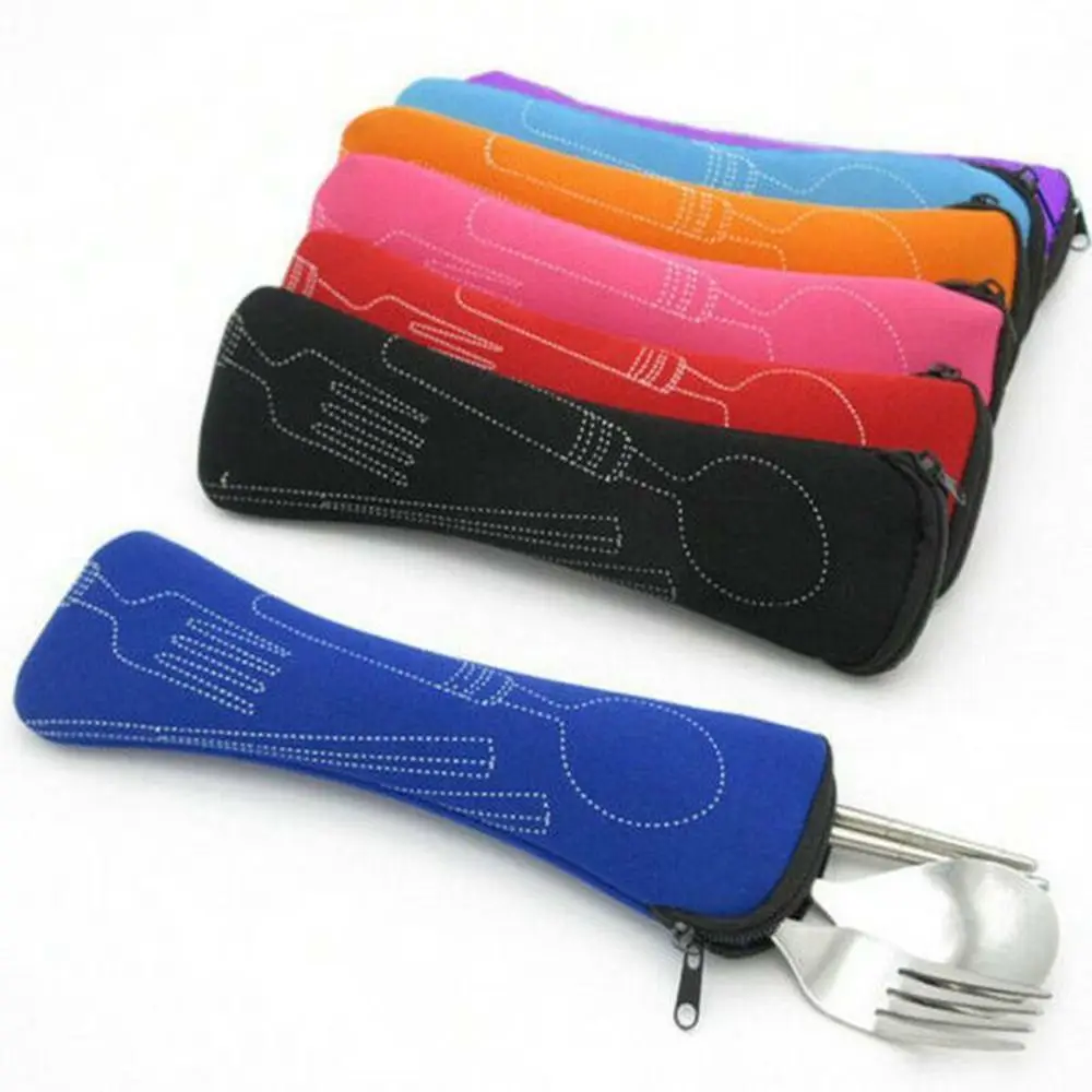 Travel Packaging Tableware Bag Picnic Fork Spoon Without Dinnerware Cutlery Bags Portable Tableware Case Home Kitchen