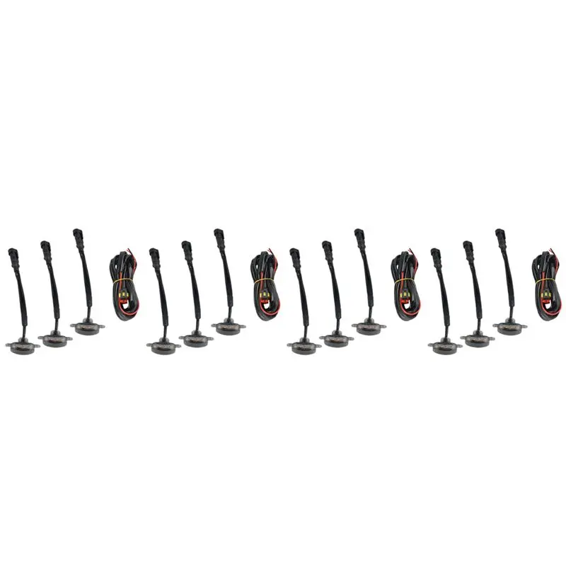 Classy-12X Smoked Lens Amber LED Front Grille Running Lights Lamps For Ford F-150 Raptor