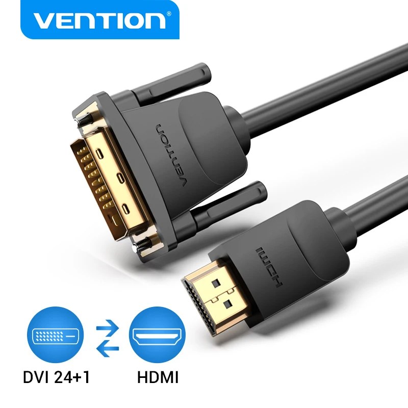 Bộ Chia Vention HDMI To DVI Bi-hướng HDMI Nam 24 + 1 DVI-D Nam Bộ Chuyển Đổi 1080P Chuyển Đổi xbox HDTV DVD Màn Hình LCD Cáp DVI Sang HDMI