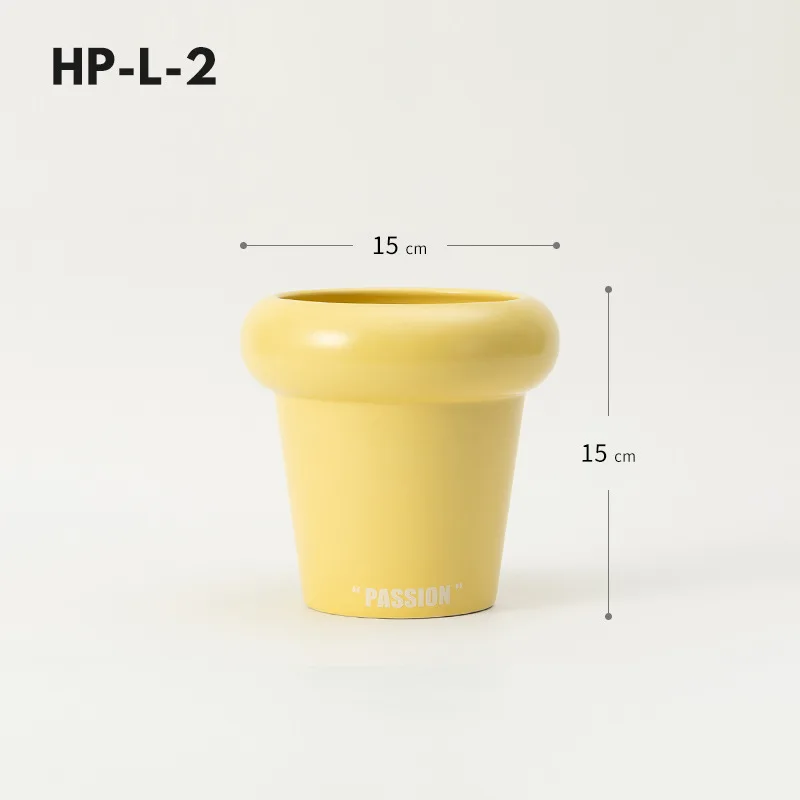 Nordic fat circle ceramic flower pot modern creative multi-color home niche desktop indoor pot home decoration vase flower pot