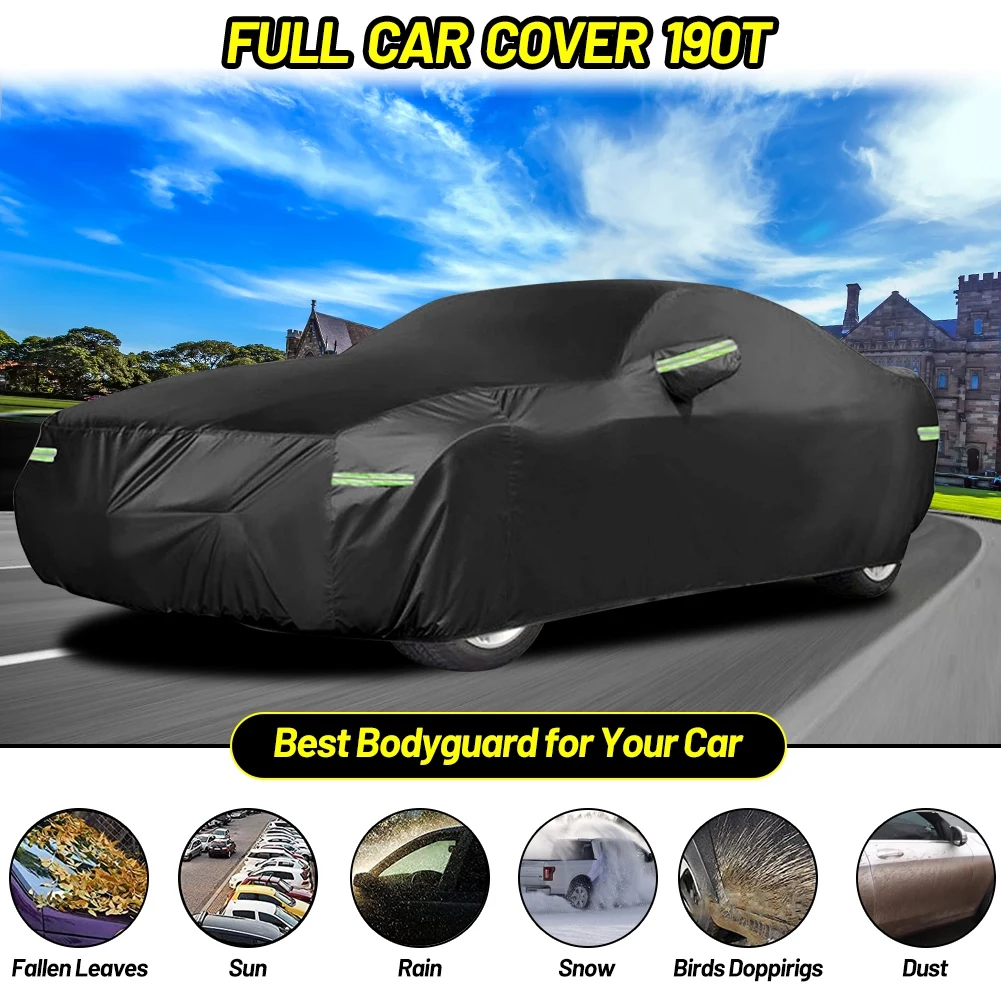 Half Car Cover All Weather Car Body Covers Outdoor Indoor for All Season Waterproof Dustproof UV Resistant Snowproof Sedan Cover