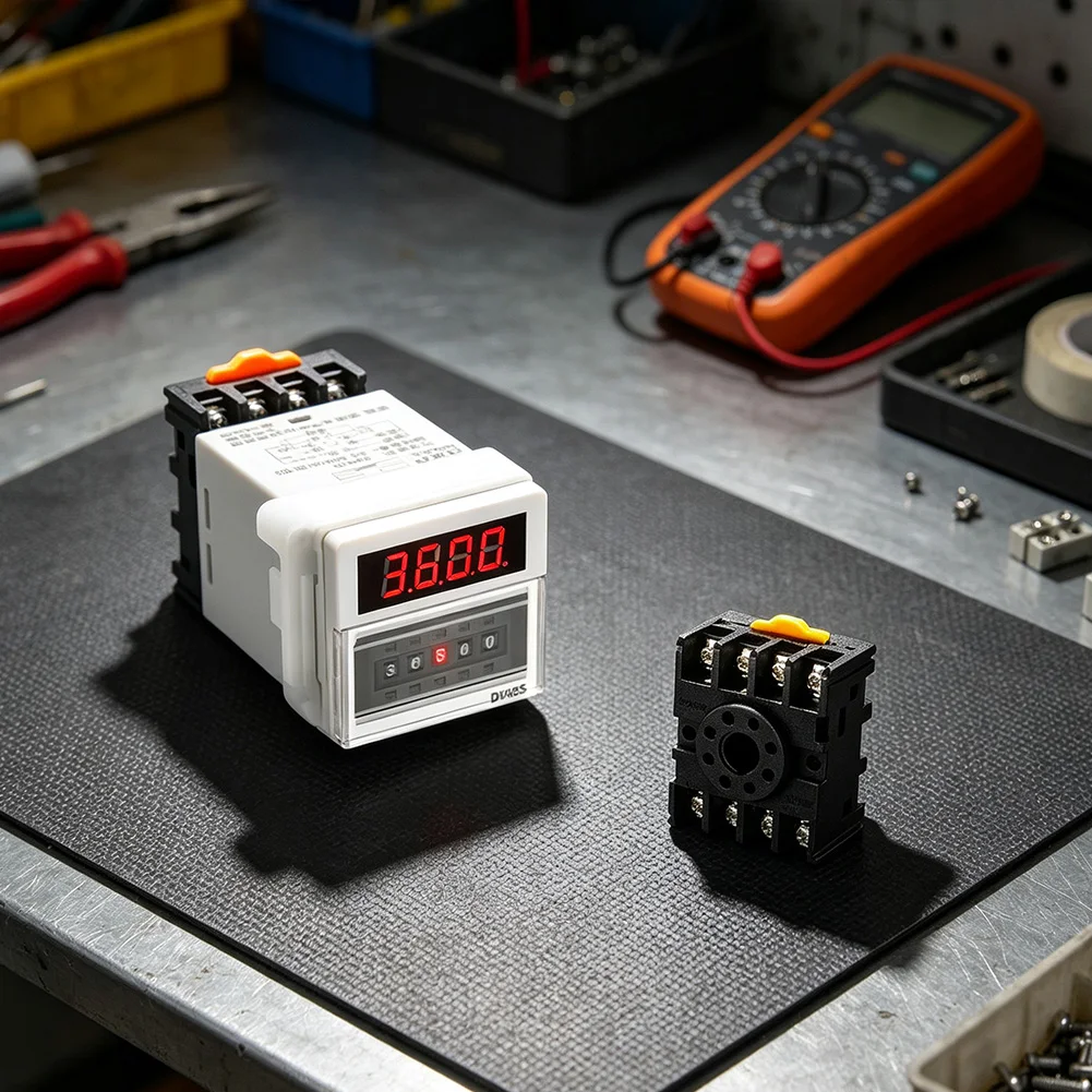 Adjustable Cyclic For Timer Switch with LED Display for Precise For Time Control 0. to 99h Infinite Loop Function