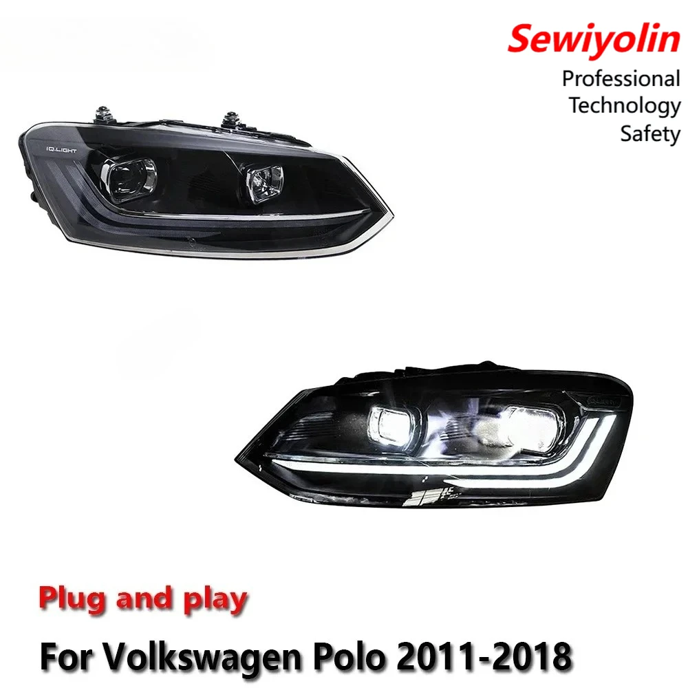 

Car LED Headlight Accessories Auto lightling For VW Polo 2011-2018 DRL Brake Turn Signal Lamp Plug and Play