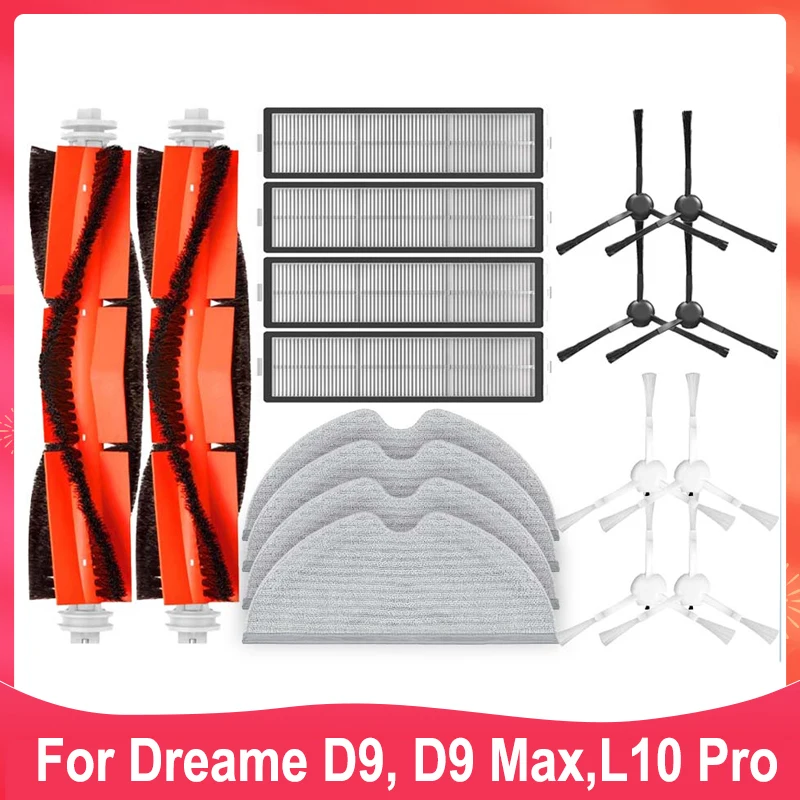 For Xiaomi Dreame D9, Dreame Bot L10 Pro, Trouver LDS Finder Replacement Spare Parts Accessories Main Side Brush Mop Hepa Filter