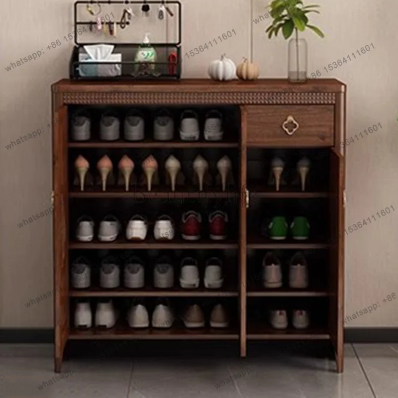 LD Designer Storage Shoe Cabinet Organizer Mobile Display Living Room Wooden Luxury Shoe Shelf Box Gabinete