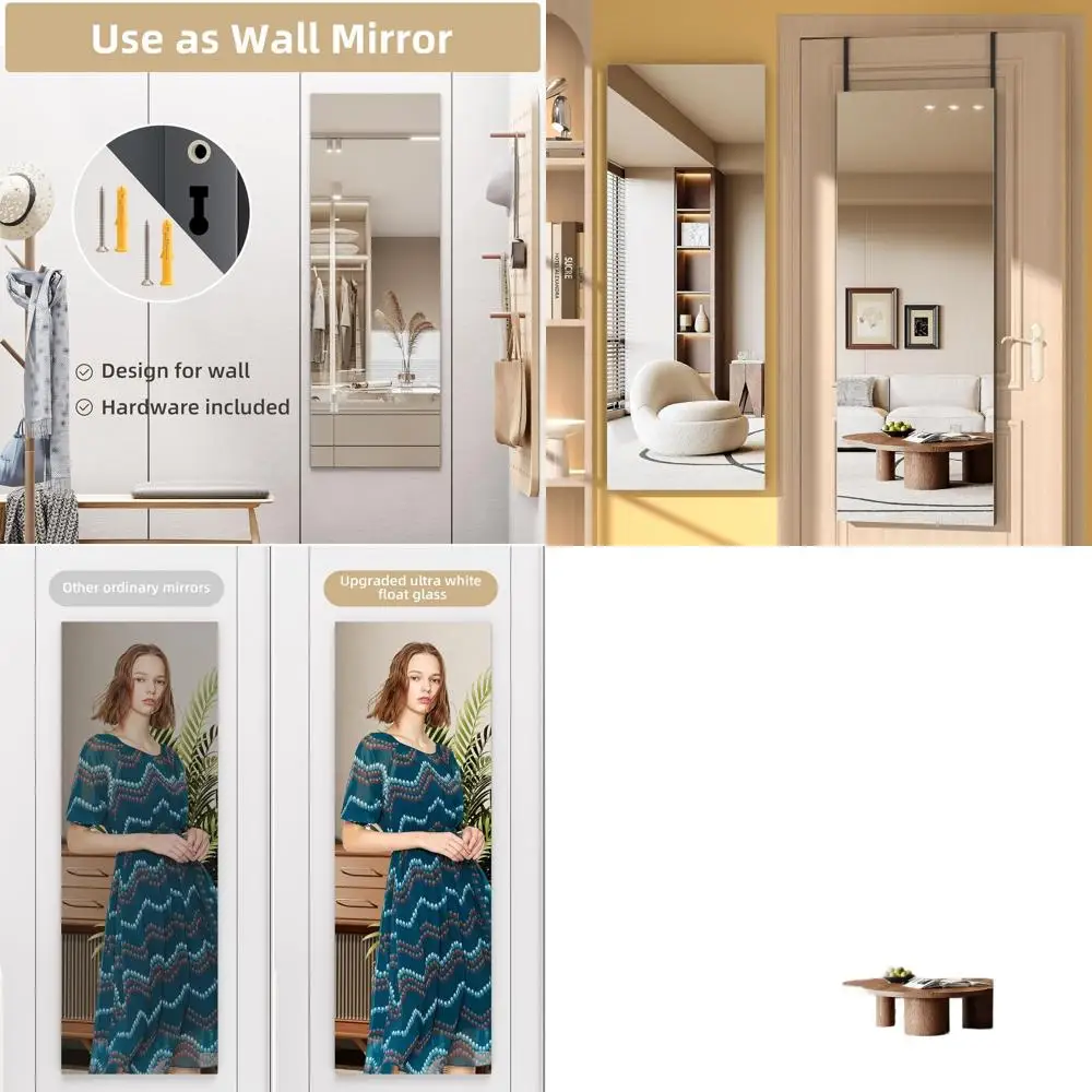 

Настенное зеркало 47x15.8, квадратное, черное, идеально подходит для спальни, гостиной или гардеробной