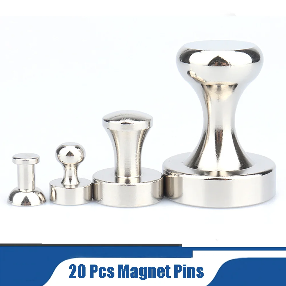 20Pcs Super Strong Neodymium Magnetic Pushpins Sucker Thumbtack Durable Steel Magnet Push Pin for Refrigerator Whiteboard