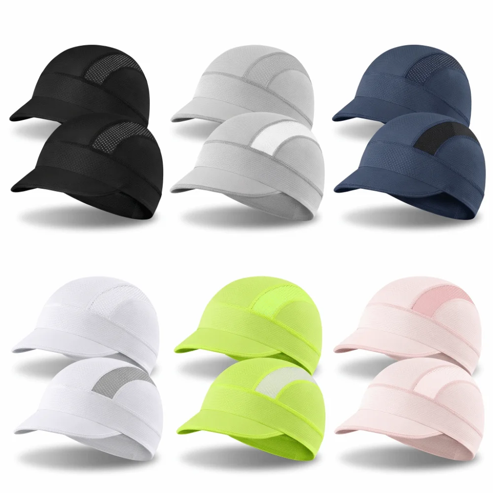 Breathable Mesh Cycling Caps Sweat Absorption Thin Design Running Hat Polyester Material Small Brim Quick Dry Hat
