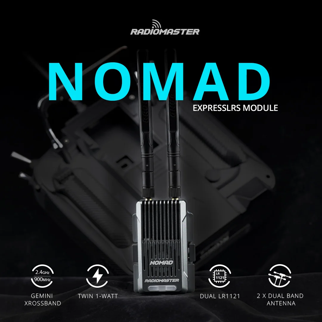 Radiomaster Nomad Dual 1-watt Gemini Xrossband ExpressLRS Module 2.4G&900MHZ MICRO&NANO Adapter