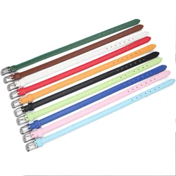 50pcs New 8mm PU Leather Bracelet For Slide Charms Letters Wristband Pet Collar DIY Accessories Women Jewelry Making