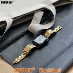 Apple Watch Band Ultra 2 용 프리미엄 스테인레스 스틸 스트랩 49mm 38mm 41mm 40mm 44mm 45mm 44mm 럭셔리 여성 팔찌 IWatch 시리즈 9 8 7 6 SE 5 4 3
