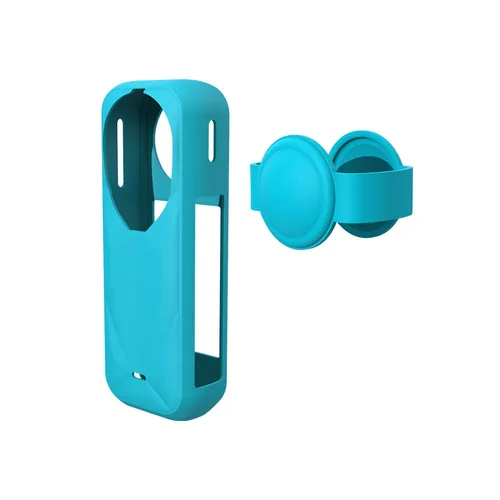 Imagen 2 del producto Para Insta360 X5 funda protectora de protección completa cubierta de lente accesorios de cámara deportiva de silicona azul rojo negro