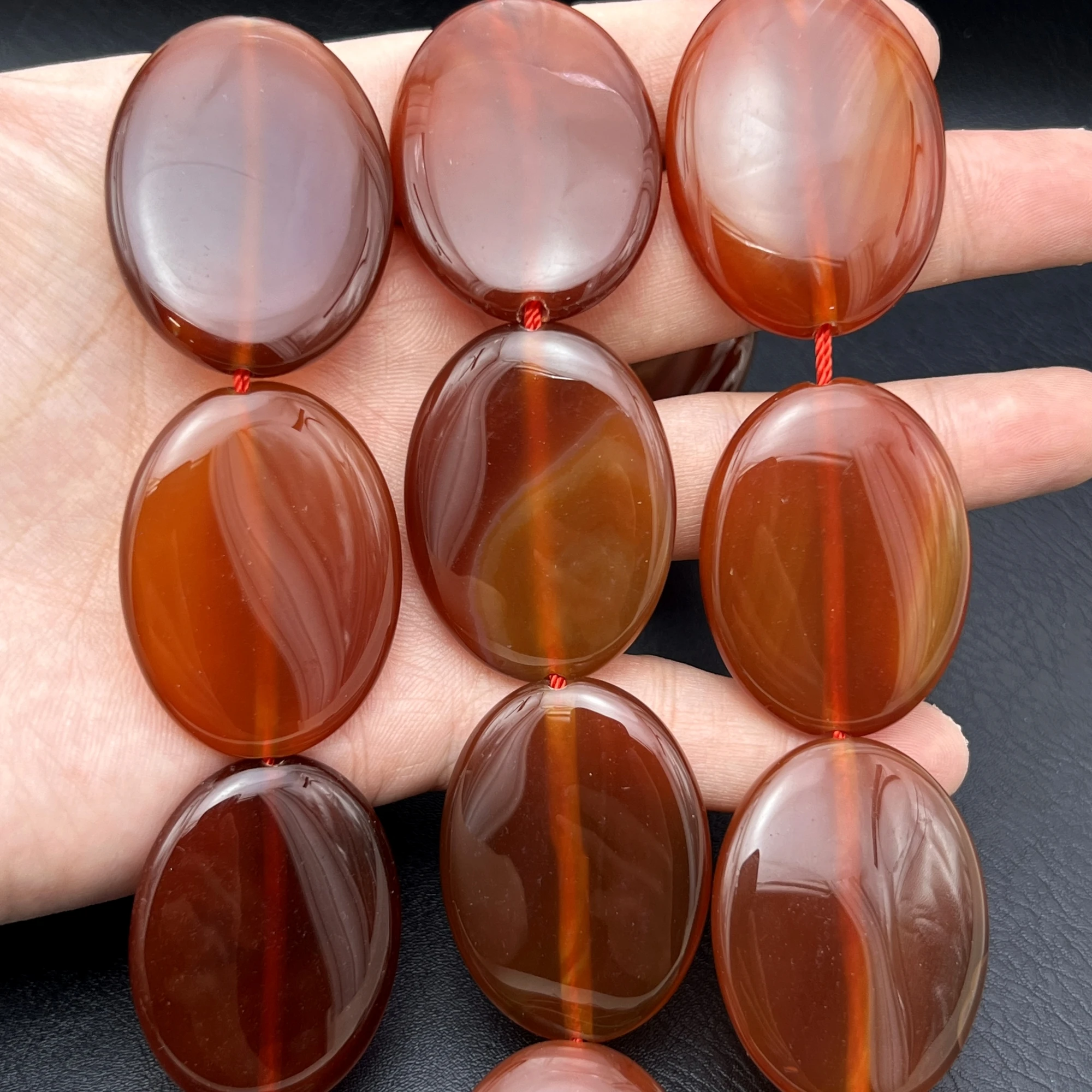 30x40MM 10PCS Large Oval Shape Natural Red Agates Slice Pendant Focus Beads For DIY Jewelry Making MY240808