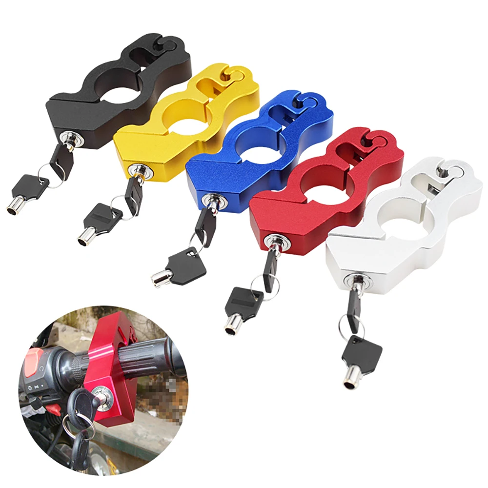 NEW Motorcycle Handlebar Lock Handlebar Brake Handle Solid Locks Electric Vehicle Aluminum Alloy Lock Imitating Steal Locks