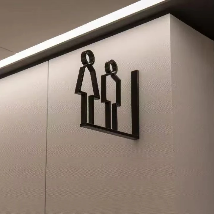Custom Modern Acrylic Hotel Bathroom Digital Door Sign with House Number and Sign Plate Durable