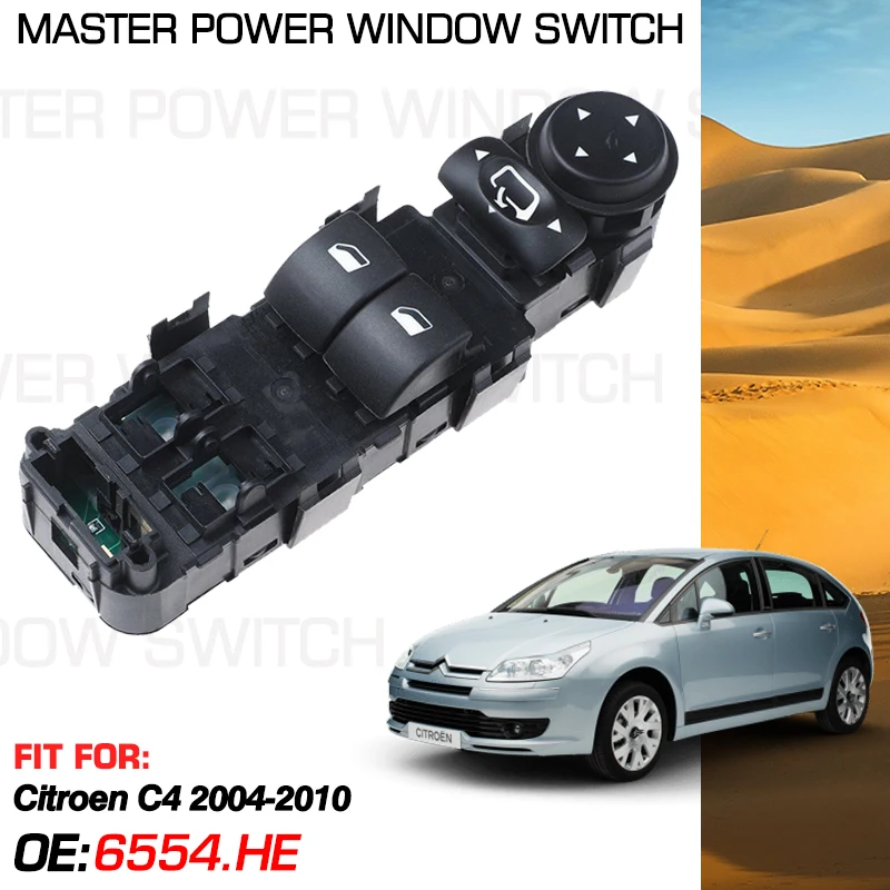 Car Auto Accessorie Electric Master Power Window Switch 6554.HE 6+3 Pins For Citroen C4 2004 2005 2006-2010 6554HE 9651464277