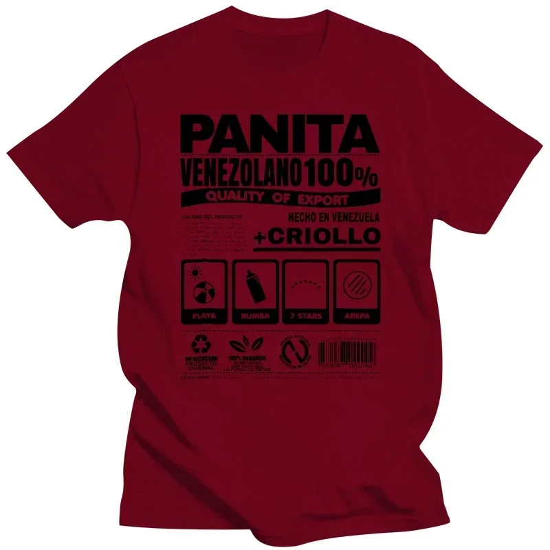 Panita Venezolano - Funny Men Black Short Sleeve Cotton Hip Hop T-shirt Print Tee Shirts  Venezuela Shirt Tshirt