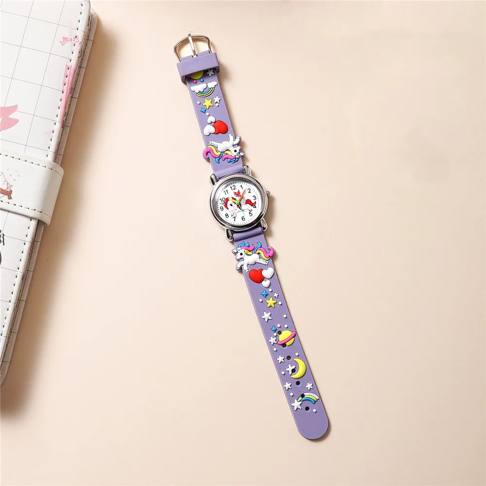 Cute Unicorn Children\'s watch Candy color Silicone band Cartoon watch