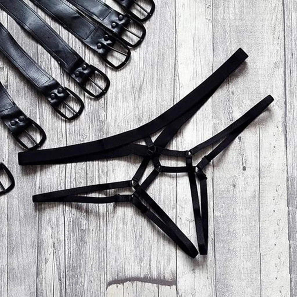 غرض خاص مثير السيدات سراويل المرأة المثيرة سراويل مصنوعة من حبال قليلة باللونين الأحمر والأسود سراويل السيدات المثيرة الرائعة