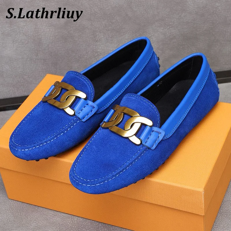 

Metal Buckle Deep Mouth Lazy Loafers Women Round Toe Solid Color Casual Dou Dou Shoes Spring Autumn Non-slip Outdoor Flat Shoes