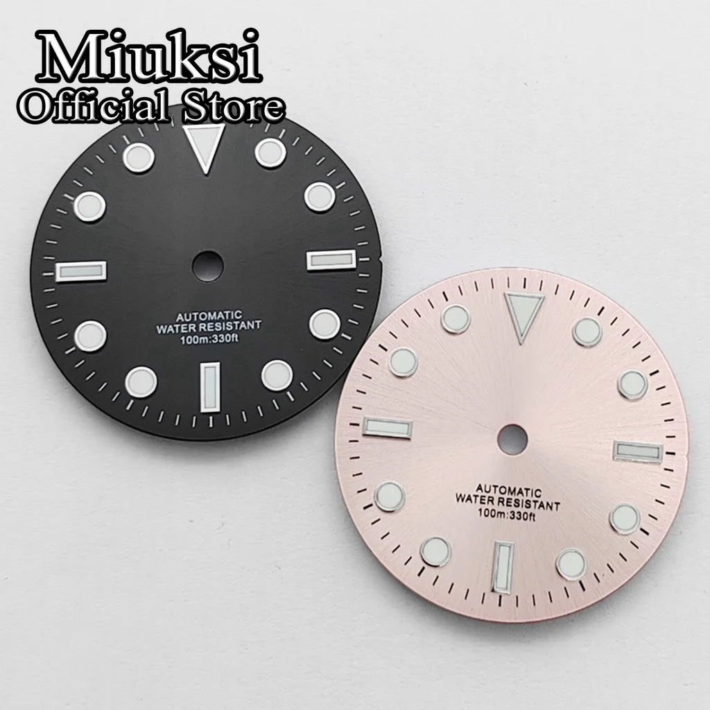 Miuksi 29mm Uhrenzifferblatt, leuchtend, passend für Uhrwerke VH31 NH35 ETA2824 2836 Mingzhu DG2813 3804 Miyota 8205 8215 821A. – Detail 1