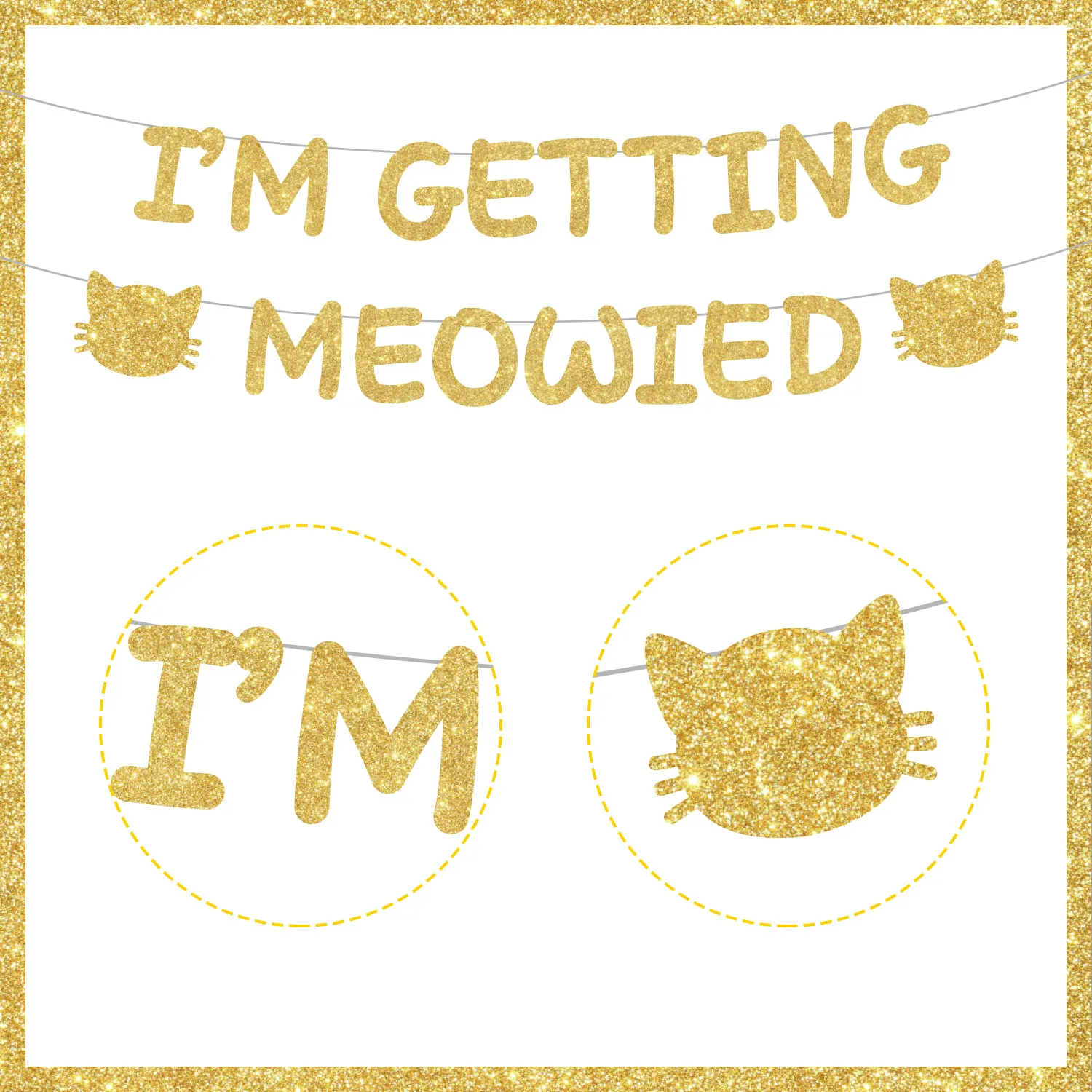 I'm Getting Meowied Banner Cat Lover Banner Cat Themed Bachelorette Banner Bridal Shower Engagement Party Decor Supplies