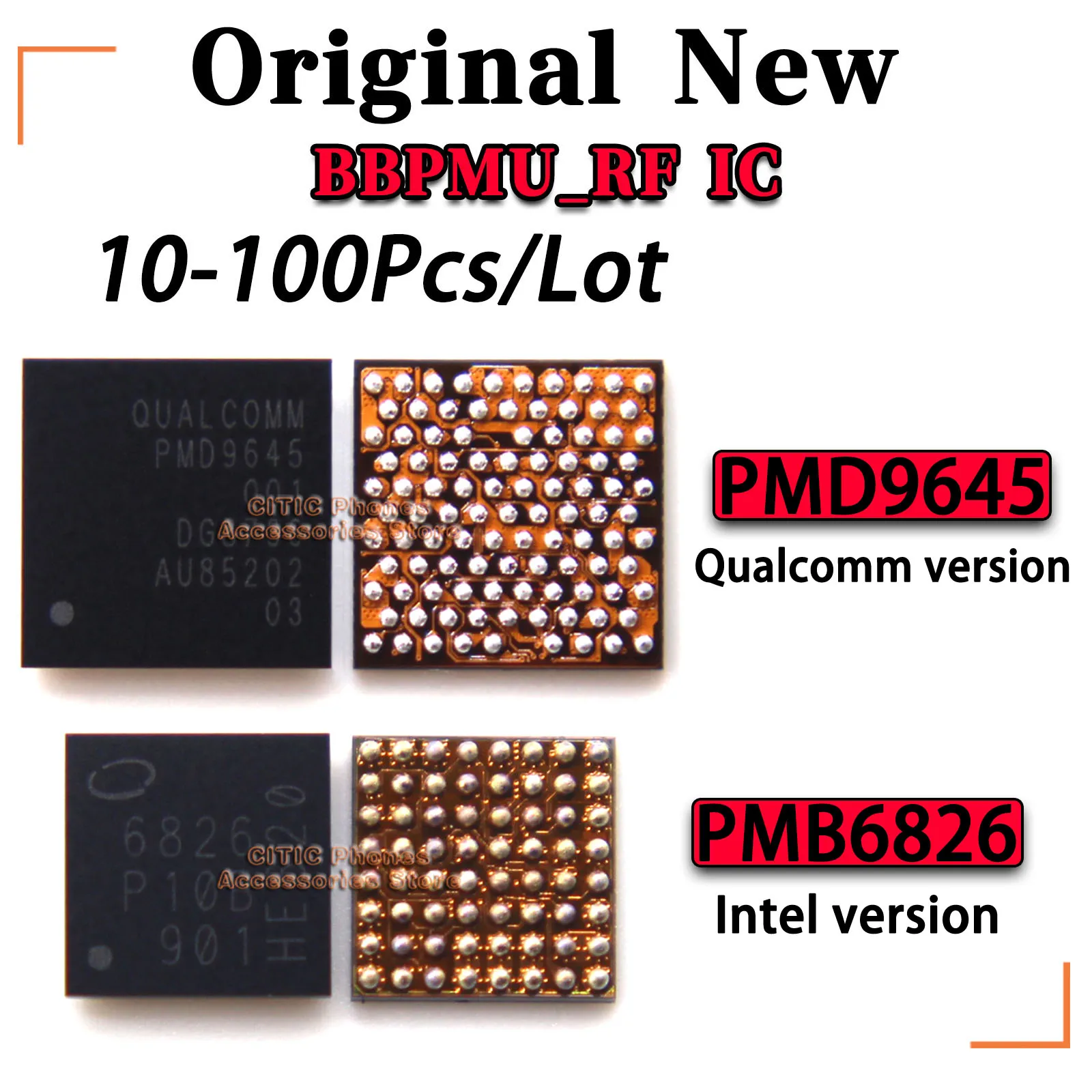 

10-100Pcs/Lot New PMD9645 001 PMB6826 6826 BBPMU_RF Baseband Power IC For iPhone 7 7plus Qualcomm/intel Baseband Small Power ic