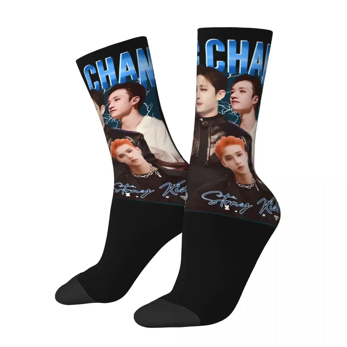 Happy Funny Men\'s compression Socks Impressive Vintage Harajuku Bang Chan Hip Hop Novelty Pattern Crew Crazy Sock Gift Printed