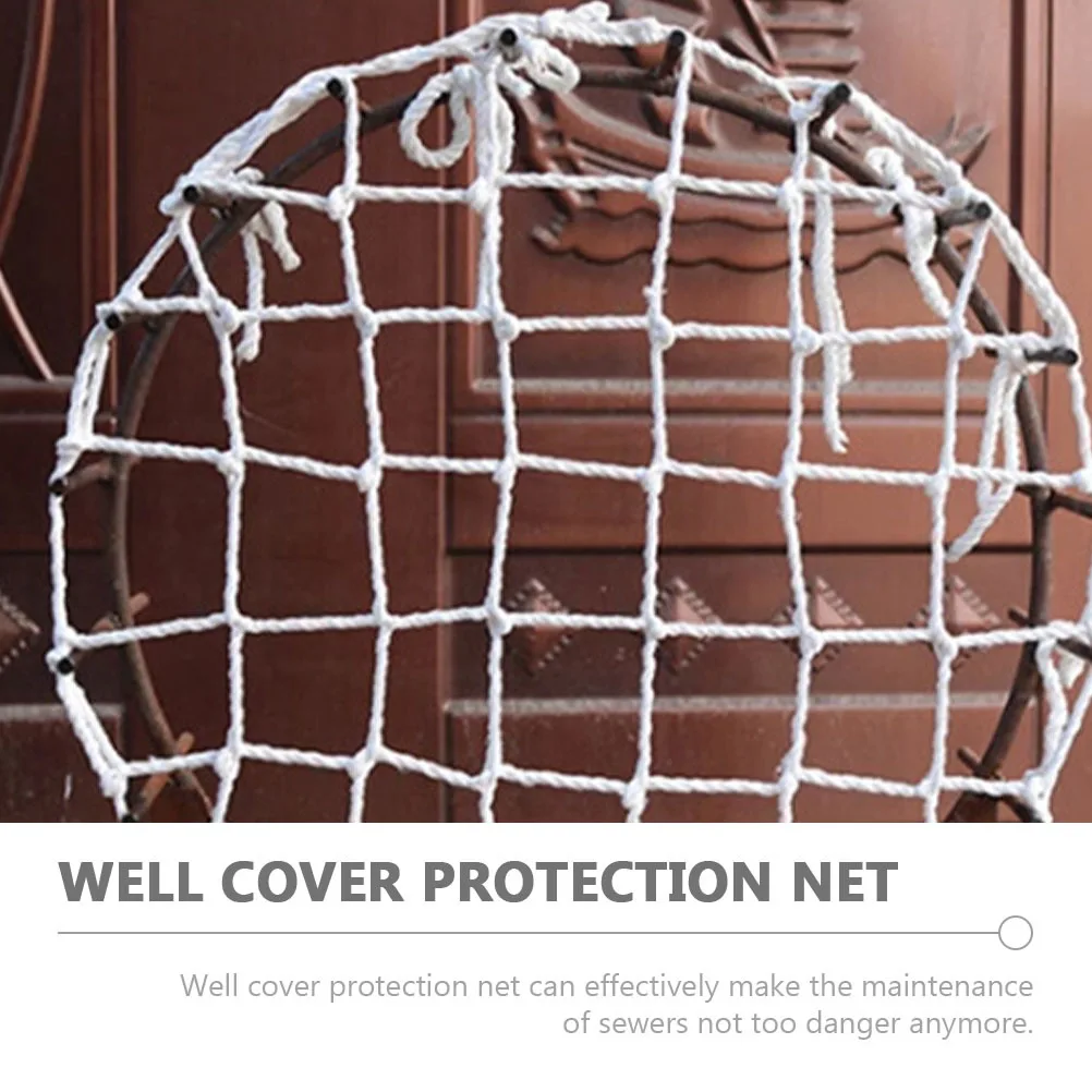Red anticaída para cubrir bien, malla de seguridad redonda, protección resistente, inspección de alcantarillado, red protectora duradera para tráfico, 4 Uds.