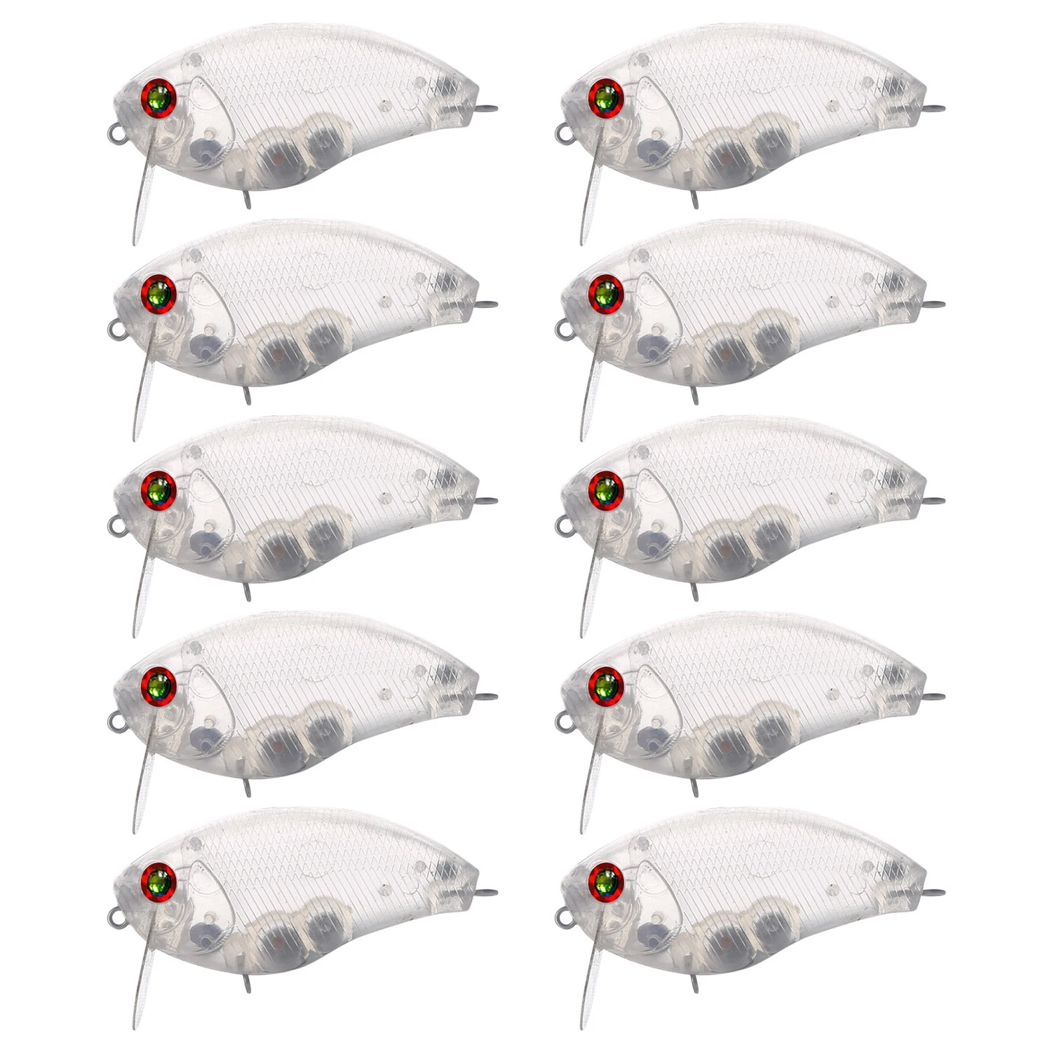 

Набор неокрашенных приманок для рыбалки, пустые прозрачные гольян, поппер, воблеры с металлическим кольцом, пластиковые приманки «сделай сам», рыболовные приманки для окуня и щуки