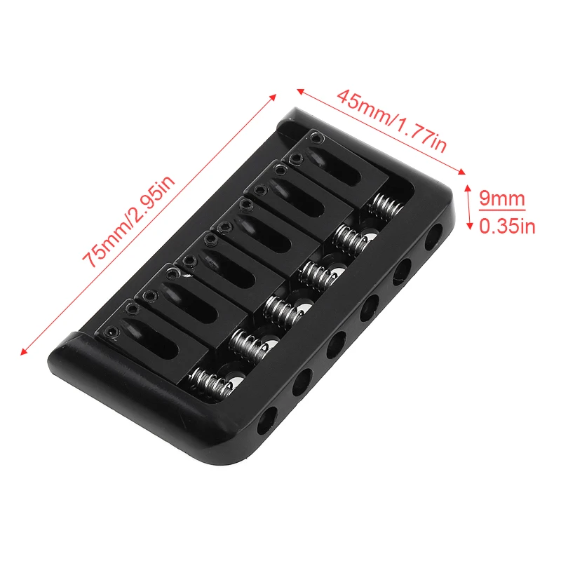 Electric Guitar Tailpiece Bridge Saddle 6 String 75mm Zinc Alloy Edgefold Children Electric Guitar Tailpiece Parts Accessories