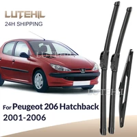 Para Peugeot 206 Hatchback 2001-2006 2002 2003 limpiaparabrisas delantero y trasero limpiaparabrisas cepillos de ventana 26 ""+ 16"" + 14""