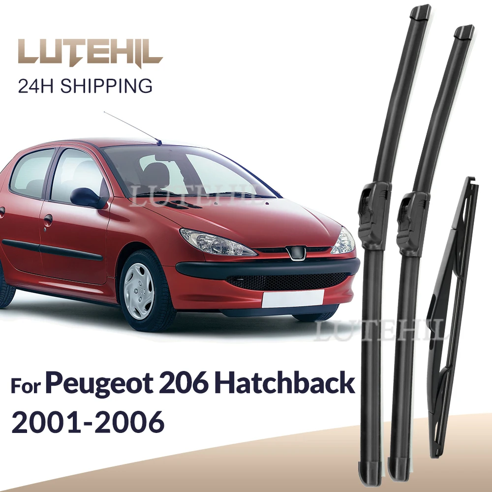 For Peugeot 206 Hatchback 2001-2006 2002 2003 Wiper Front & Rear Wiper Blades Windshield Windscreen Window Brushes 26