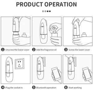 Verschiedenes Ölöl der Wandhöhle, Bluetooth -Kontroll -Parfümmaschine, wasserloser Diffusor des Aromas, Luftduftdiffusorin, Hotel und Zuhause 10 Hauptzüben des Verkaufsbefeuchters - №8