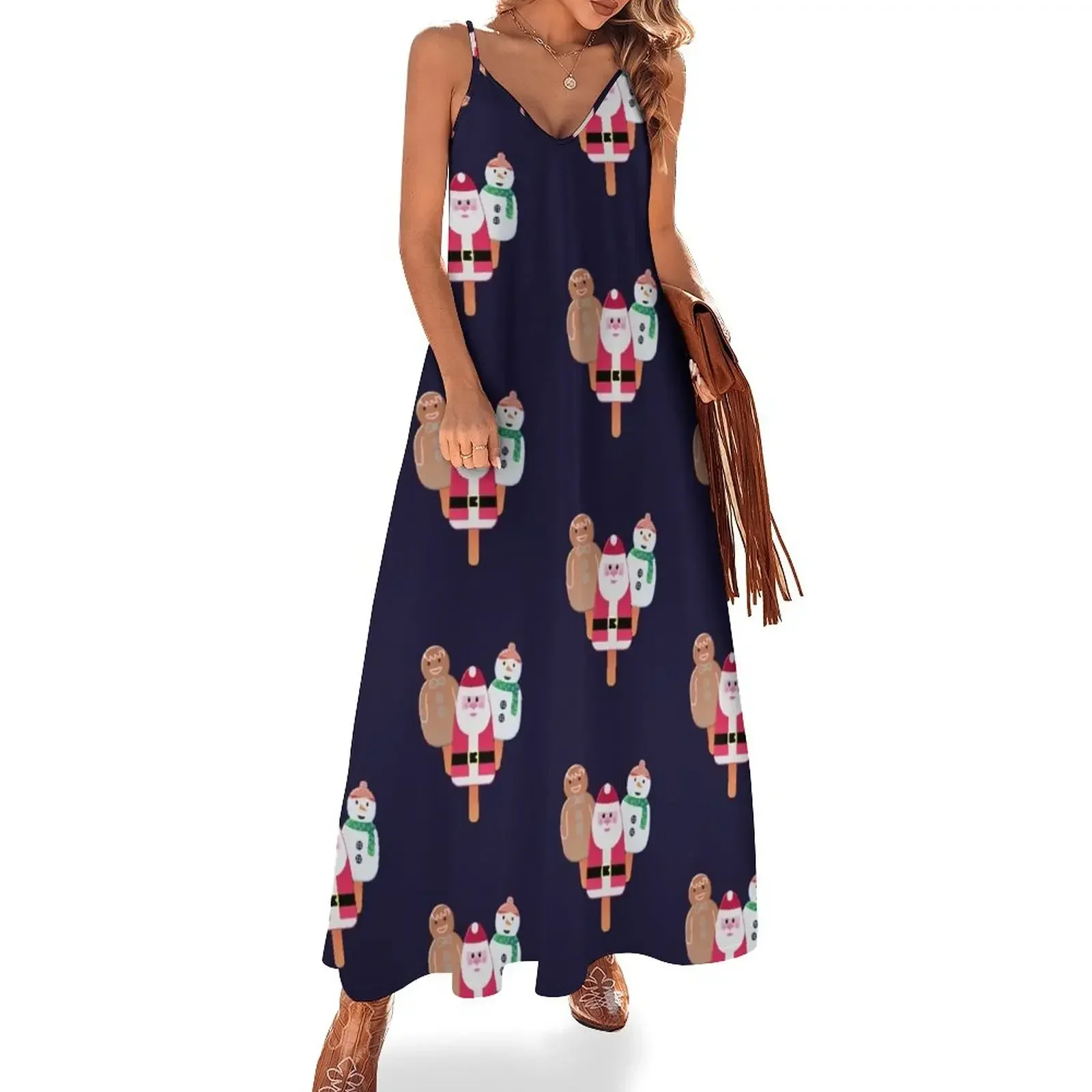 

Christmas In July Festive Popsicles Sleeveless Dress festival outfit women Party dresses Dress