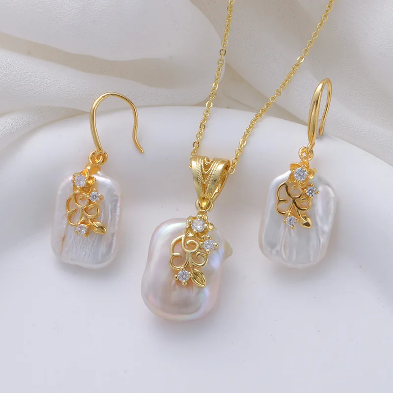 

1 пара серег с белым пресноводным жемчугом и 14 кг или 1 шт. peandant без цепочки для женщин или серьги и кулона без цепочки, один комплект