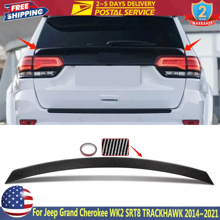 

Заднее крыло из углеродного волокна для Jeep Grand Cherokee WK2 SRT8 TRACKHAWK 2014 ~ 2021 Задний средний спойлер Крыло Автомобильные спойлеры 2020