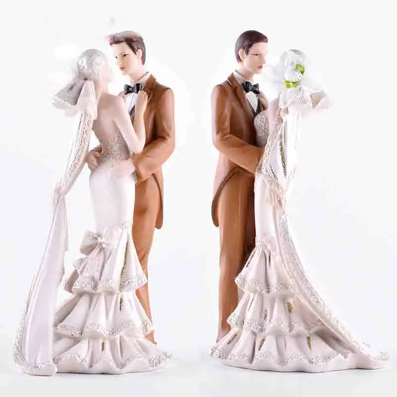 Nordic Bride And Groom Couples Resin Accessories New House Wedding Figurines Decoration Bedroom Sculpture Crafts Gifts